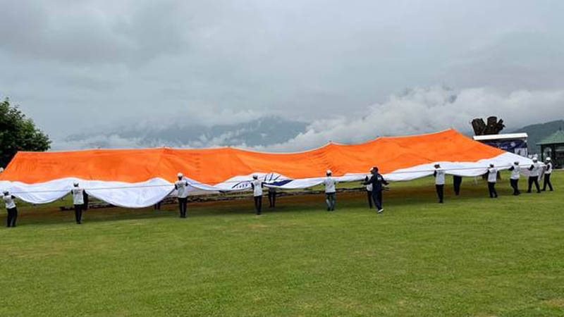 Jammu and Kashmir: 7500 Sq Ft Tricolour displayed at Dal Lake as part of celebration of 75 years of Independence