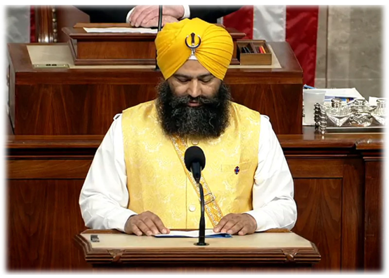 Historic moment as Sikh Granthi offers prayers to commence US House of Representatives Session