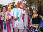 Indian Defence Minister Rajnath Singh hosts colorful Holi celebrations, US Commerce Secy Raimondo, EAM attend