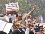 BJP holds demonstration against AAP govt over alleged distribution of poor quality medicines