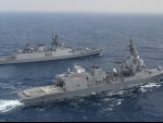 INS Sahyadri exercises with Japanese Maritime Self Defence Force ship JS Suzutsuki