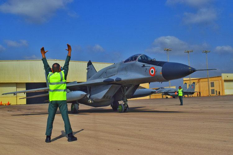 IAF technicians working to prepare aircraft for Ex-Bright Star 23. Photo Courtesy: IAF X page 