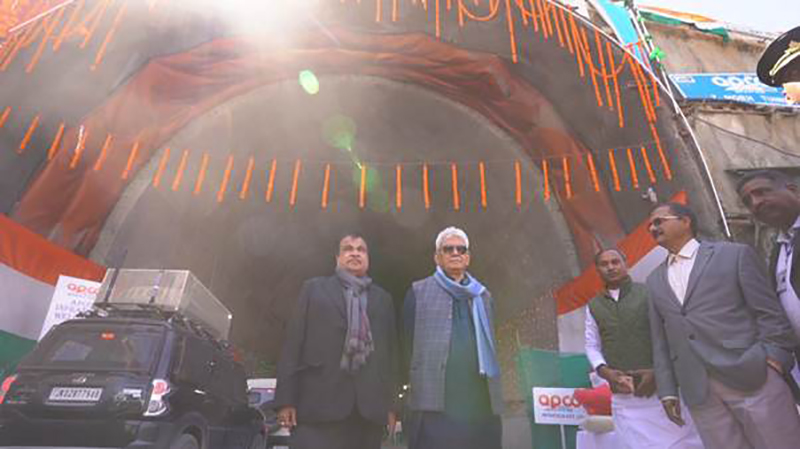 Nitin Gadkari inspects Z-Morh Tunnel with Lieutenant Governor of Jammu and Kashmir Manoj Sinha
