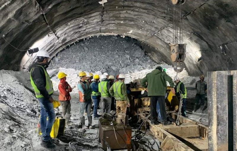 Uttarakhand tunnel collapse: Rescuers drill halfway through debris to reach trapped workers