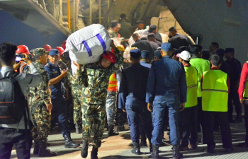 India hands over second consignment of emergency relief materials to earthquake-hit Nepal 