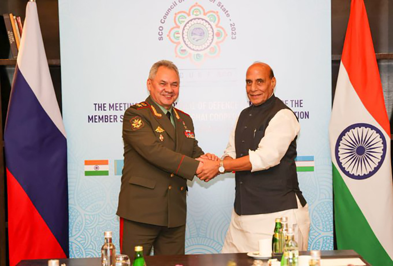 Rajnath Singh meets Russia Army General Sergei K Shoigu at SCO sidelines, discusses issues related t military-to military ties