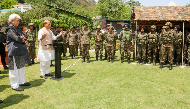 Defence Minister Rajnath Singh visits Army Base Camp in Jammu & Kashmir's Rajouri