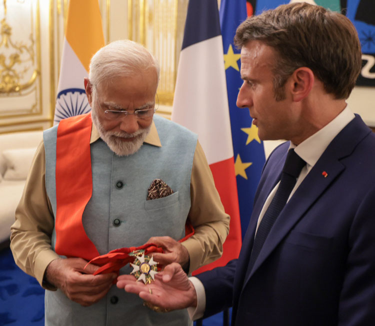 This is an honour for 140 crore people of India: Narendra Modi tweets after receiving Grand Cross of the Legion of Honor in France
