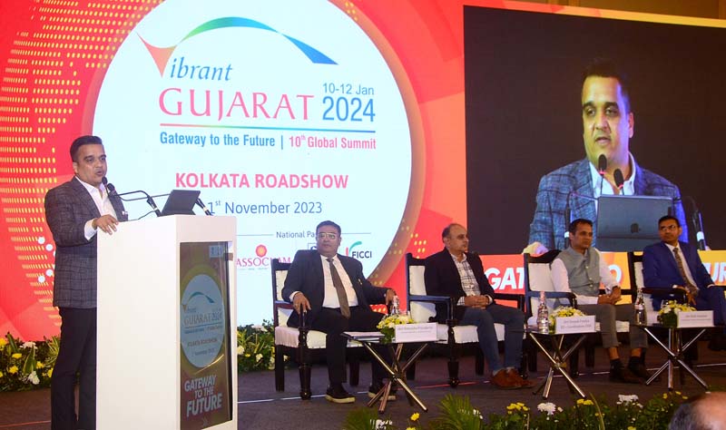 Vibrant Gujarat Global Summit 2024 roadshow in Kolkata: Minister Harsh Sanghavi extends invitation to investors to explore the state