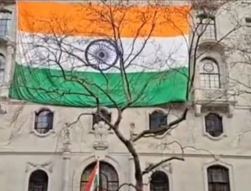 Tricolour back in Indian High Commission in London after Khalistani supporters remove it