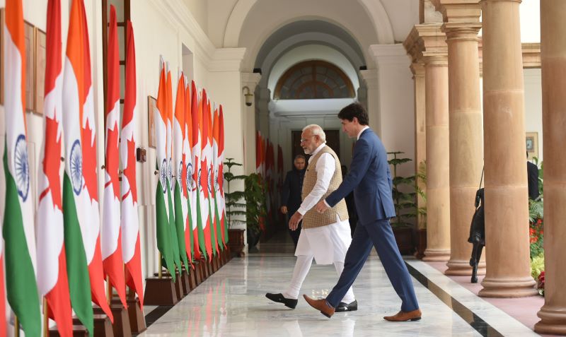 PM Modi with Justin Trudeau during one of their earlier meetings/ courtesy: PIB