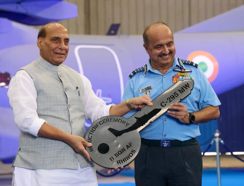 Rajnath Singh inducts first C-295 transport aircraft into Indian Air Force