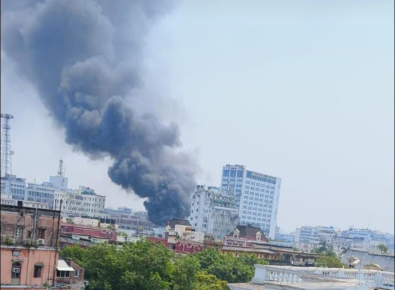 Kolkata: Fire breaks out in office building near Raj Bhavan, firefighting ops underway
