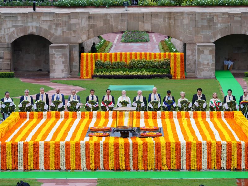 G20 Summit: World leaders visit Delhi's Rajghat, pay tribute to Mahatma Gandhi