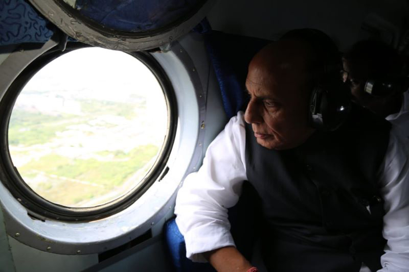 Rajnath Singh conducts aerial survey of cyclone-induced flood-hit areas in and around Chennai