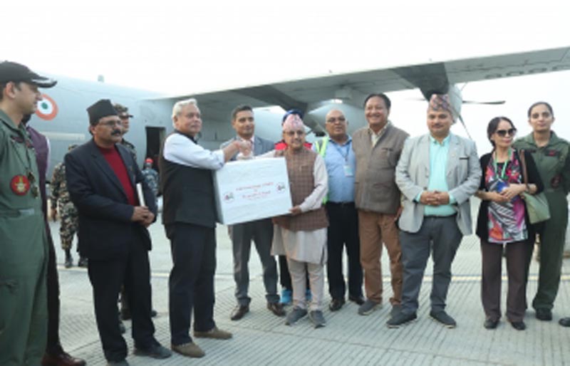 India hands over Earthquake relief material to Nepal