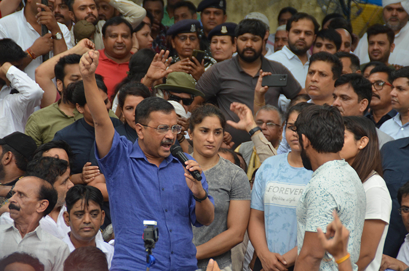 Take leave and join them for the nation: Arvind Kejriwal after meeting protesting wrestlers at Jantar Mantar
