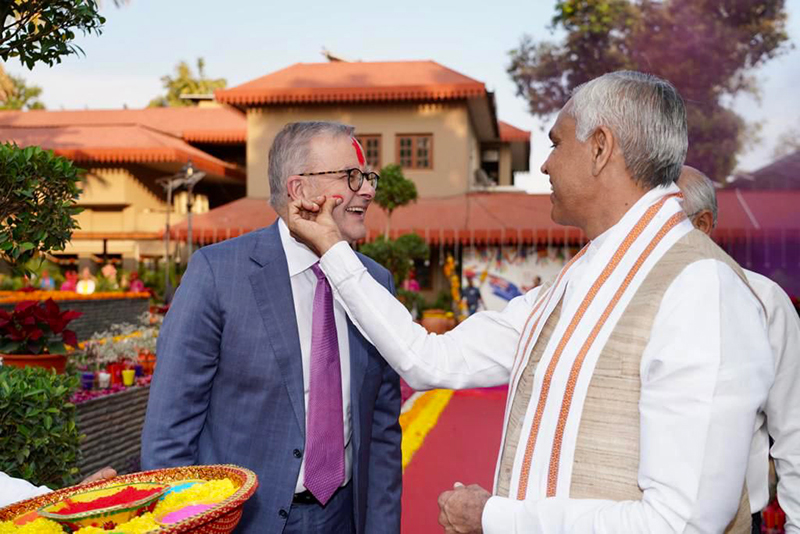 Australian PM Anthony Albanese attends Holi celebration in Ahmedabad, visits Sabarmati Ashram