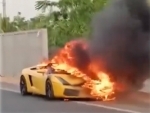 Lamborghini Gallardo car worth Rs 1 cr set on fire in Hyderabad over dispute, video goes viral