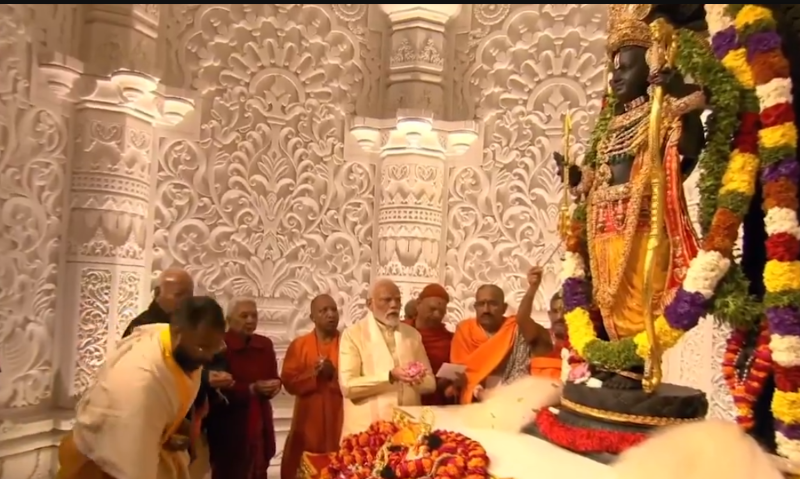 PM Modi inaugurates Ram Temple, unveils Ram Lalla idol in Ayodhya