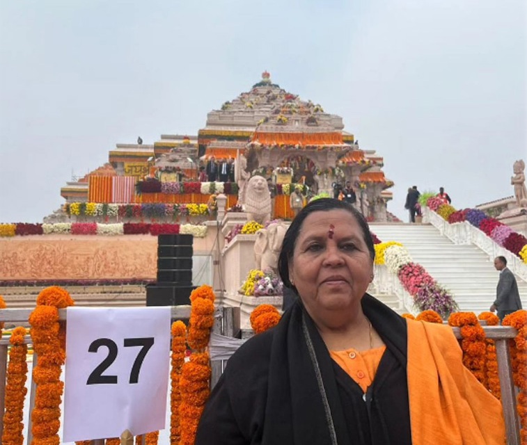 Uma Bharti, who was a frontrunner in BJP's temple movement in 90s, attends Ram Temple consecration event in Ayodhya