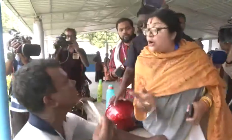 Lok Sabha elections: BJP candidate Locket Chatterjee confronts person claiming to be TMC polling agent in Hooghly