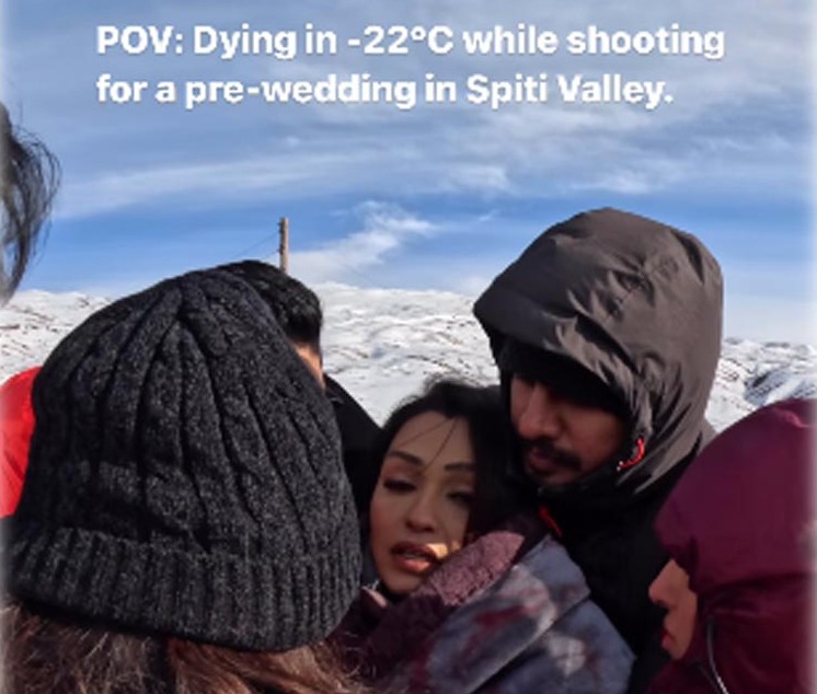 Social media influencer suffers from hypothermia while shooting her pre-wedding video in Spiti