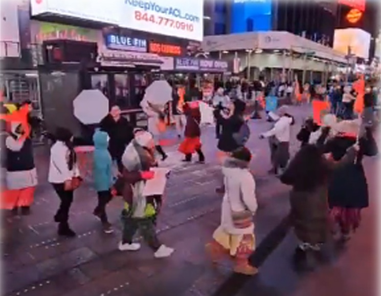Indian diaspora members celebrate consecration ceremony of Ayodhya's Ram Temple in Times Square