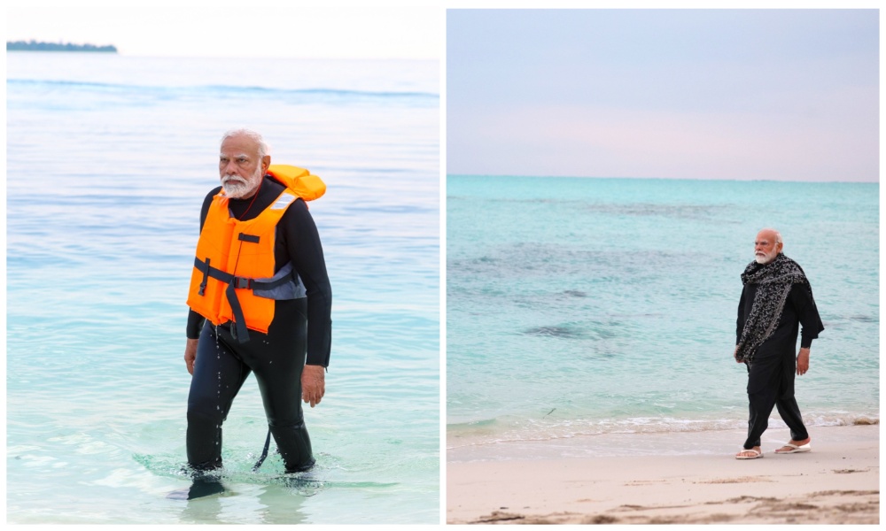 'Moments of pure bliss': PM Modi shares pictures of snorkeling, early morning walks at Lakshadweep beach