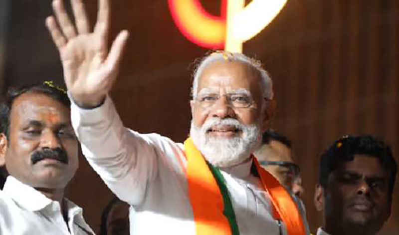 PM Modi holds roadshow in Palakkad as BJP campaigns for NDA candidate C Krishnakumar