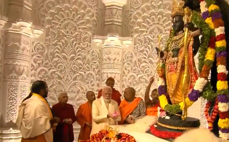 PM Modi unveils Ram Lalla idol in Ayodhya's Ram Temple