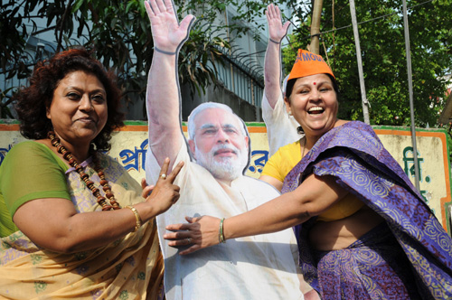 BJP supports celebrate in Kolkata