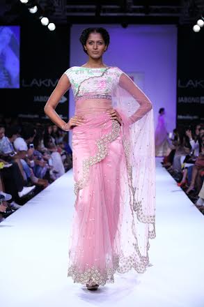 Nargis Fakhri walks for Anushree Reddy at Lakme Fashion Week