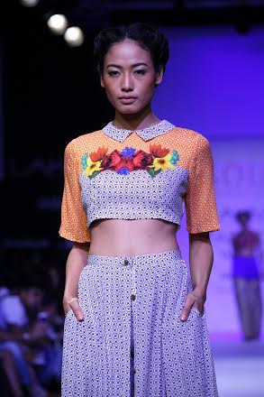 Geeta Basra walks for  Sougat Paul at Lakme Fashion Week