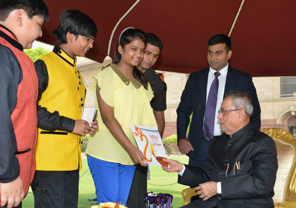 Pranab Mukherjee meeting the Vice President