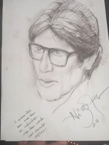 Ali Zafar sketches Amitabh Bachchan live