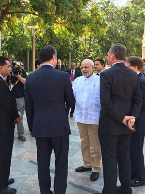 Modi arrives at Brisbane