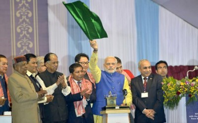 Meghalaya added to rail network, Modi flags off train  