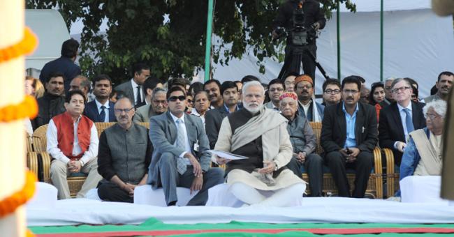 PM interacts with differently-abled children at Gandhi Smriti