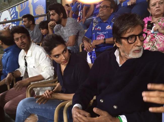 Deepika, Irrfan and Big B enjoy themselves at Wankhede Stadium