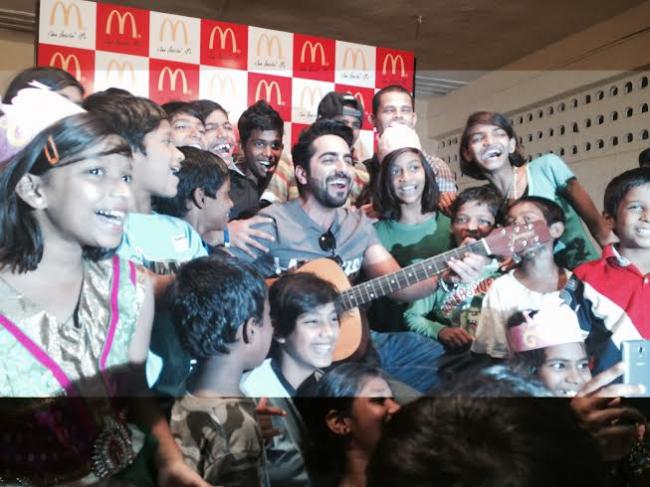Ayushmann takes part in 'No TV Day', spends day with  underprivileged children