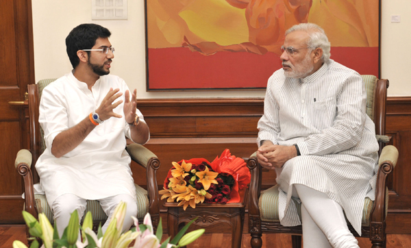 Narendra Modi receives the Shiv Sena delegation on education initiatives