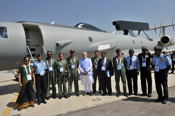 Narendra Modi at the Aero India-2015 Air Show