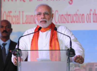 Modi arrives Anuradhapur on way to Jaffna