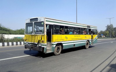 Delhi bus drivers on strike