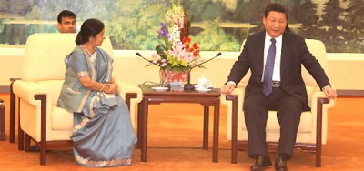 Sushma Swaraj meets Chinese President 