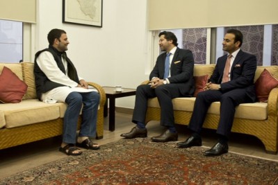 Deputy Foreign Minister of Afghanistan Hekmat Khalil Karzai meets Rahul Gandhi 
