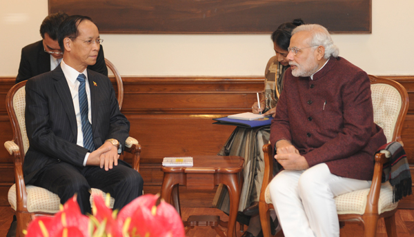 Myanmar VP meets Hamid Ansari