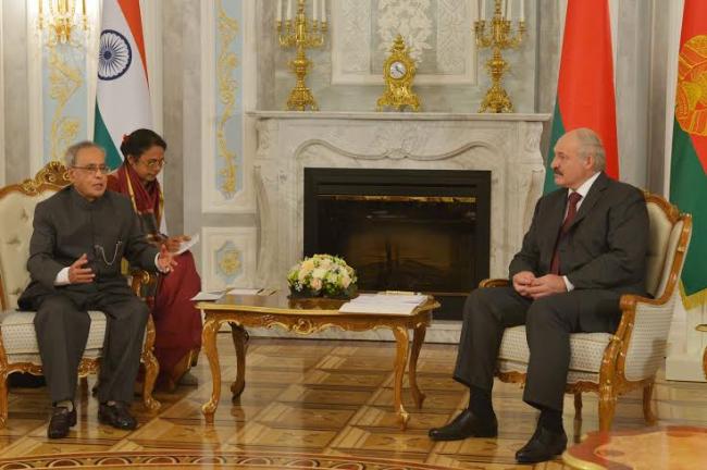 Mukherjee meets Belarus President