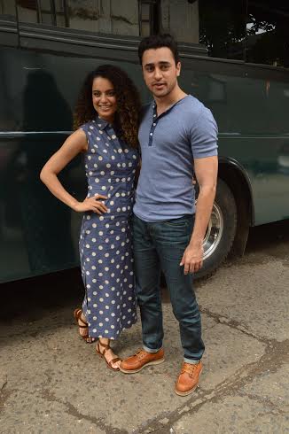 Imran, Kangana promotes 'Katti Batti' at suburban Mumbai studio